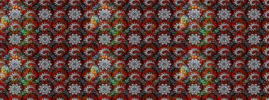 Millefleur 'lar. Küçük gri ve siyah renkte güzel bir besin torbası deseni, çiçekler. Tekstil, kumaş, kapaklar, duvar kağıtları, baskı, paket, koleksiyon defteri, örgü, dekupaj için çiçek arkaplanı..