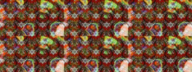 Raster illüstrasyonu. Çiçek. Kahverengi ve kırmızı renklerde. Taslak dekoratif arka plan, çiçek mandala.