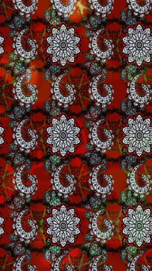 Raster. Güzel suluboya çiçekler, parlak resimler ilham verici ve kırmızı çiçek desenli eskiz arka planı..