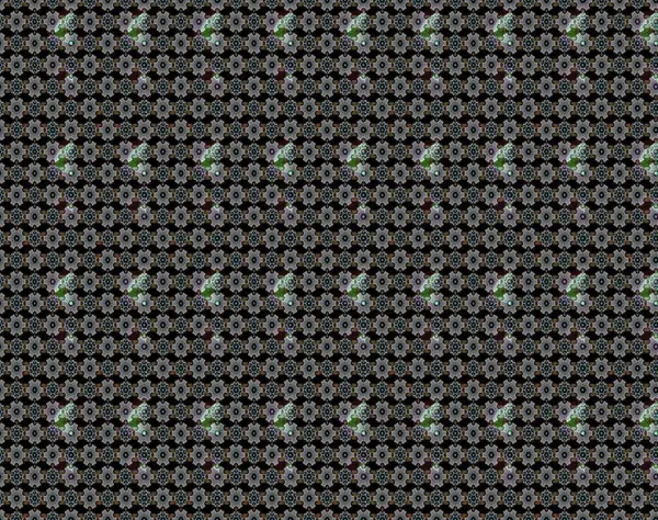 Sevimli çiçek raster deseni. Düz Çiçek Elementleri Tasarımı. Modaya uygun kumaş deseni. Renkli Yaz Teması çizim şablonu.