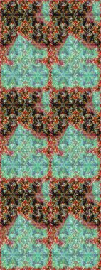 Raster illüstrasyonu. Tarafsız ve altın elementli yeşil renkler. Kusursuz altın desenli bukleler. Doğu tarzı arabesk. Raster altın desen.