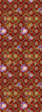 Raster illüstrasyonu. Kahverengi ve kırmızı renklerde. 3D çiçekler, çizim.