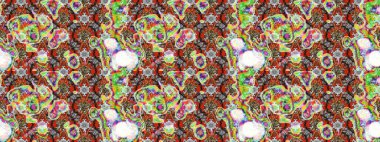 Tarafsız ve gri renklerde bahar çiçekleri. Çiçekli karalama şeklinde Raster çiçek deseni. Raster illüstrasyonu.