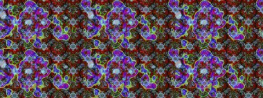 Mavi ve kırmızı renkte çiçekler. Nazik, sevimli çiçek arkaplanı. Raster çiçek desenli ve çiçekli..