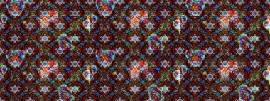 Yatak çarşafları, ceket, paket tasarımı, kumaş ve moda kavramları için tekstil baskısı. Çiçekleri, deniz kabukları, mandalaları ve suluboya efektleriyle donanma geçmişi. Çizim kalıbı etnik tasarım.