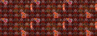 Raster Güzel kumaş deseni. Raster suluboya deseni, narin çiçekler, kahverengi ve kırmızı çiçekler, tebrik kartı şablonu..