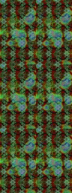 Yeşil ve kahverengi renkli çiçekler. Raster illüstrasyonu. Küçük çiçekte sevimli çiçek deseni var..