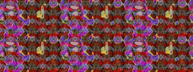 Düz Çiçek Elementleri Tasarımı. Sevimli çiçek raster deseni. Modaya uygun kumaş deseni. Renkli Yaz Teması çizim şablonu.