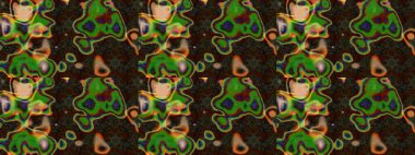 Taslak dekoratif arka plan, çiçek mandala. Raster illüstrasyonu. Kahverengi ve yeşil renklerde. Çiçek..