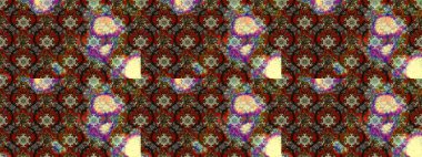 Sketch Colour Spring Theme eskiz kalıbı. Düz Çiçek Elementleri Tasarımı. Kahverengi ve gri renkli çiçekler. Sevimli çiçek raster deseni.