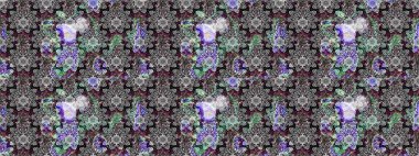 Çizim çiçek deseni duvar kağıdı, web sitesi arka planı, ambalaj kağıdı, davetiye, broşür, afiş veya web sitesi için kullanılabilir. Parlak elementlerin. El çizimi Raster illüstrasyonu.