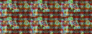 Kahverengi ve yeşil renkli çiçekler. Renkli Yaz Temalı eskiz kalıbı. Raster illüstrasyonundaki çiçek desenli çizim. Düz Çiçek Elementleri Tasarımı.