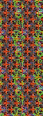 Düz Çiçek Elementleri Tasarımı. Çiçek desenli çizim. Asya tekstil tarzında. Renkli Bahar Teması eskiz kalıbı. Bej ve kahverengi renkli çiçekler. Raster illüstrasyonu.