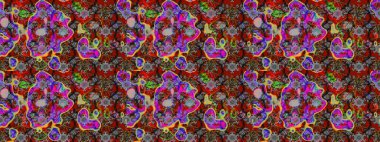 Taslak desenli, modaya uygun kumaş deseni. Şirin çiçek elementleri. Düz Çiçek Elementleri Tasarımı. Raster illüstrasyonu. Renkli Bahar Teması çizim şablonu.