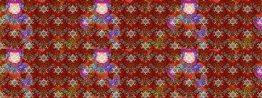 Kırmızı ve kahverengi renkte çiçekler. Düz Çiçek Elementleri Tasarımı. Sevimli çiçek raster deseni. Renkli Yaz Teması çizim şablonu.