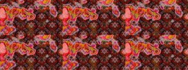 Kahverengi ve pembe renkli çiçeklerle çizilmiş çiçek deseni. Çiçekler suluboya tarzında kahverengi ve pembe renklerde.