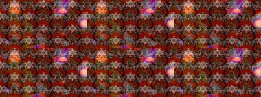 Üzerinde gelincikler ve vadi zambakları olan renkli çiçek desenli nakış deseni. Tekstil tasarımı için kırmızı ve kahverengi renkli geleneksel halk çiçekleri..