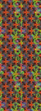 Düz Çiçek Elementleri Tasarımı. Çiçek desenli çizim. Asya tekstil tarzında. Renkli Bahar Teması eskiz kalıbı. Bej ve kahverengi renkli çiçekler. Raster illüstrasyonu.