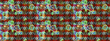 Kahverengi ve yeşil renkli çiçekler. Renkli Yaz Temalı eskiz kalıbı. Raster illüstrasyonundaki çiçek desenli çizim. Düz Çiçek Elementleri Tasarımı.