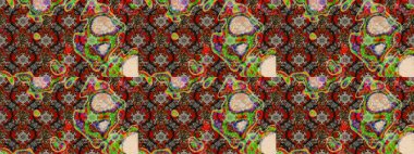 Çizim kalıbı. Ultraviyole kumaş deseni. Raster illüstrasyonu. Organik motif arkaplanı.