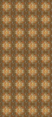 Seamless oriental ornament in the style of baroque. Traditional classic golden pattern. Golden pattern on orange and beige colors with golden elements. Raster oriental ornament.