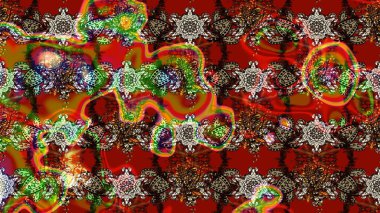 Hediye ambalaj kağıdı, tebrik kartları, posterler ve pankart tasarımı. Raster düz çiçek çizim deseni. Kahverengi ve kırmızı renkte çiçekler.