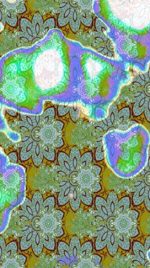 Şatafatlı bahar bahçesi dokusu. Raster illüstrasyonu. Çiçek deseni. Çiçek çizimi arkaplanı.