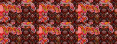 Kahverengi ve pembe renkli çiçeklerle çizilmiş çiçek deseni. Çiçekler suluboya tarzında kahverengi ve pembe renklerde.