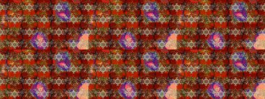 Sketch Floral Pattern in Raster illustration. Colour Spring Theme sketch pattern Background. Flowers on brown and red colors. Flat Flower Elements Design.