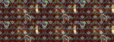 Şirin çiçekli eskiz deseni ve kahverengi ve gri renkli yapraklar, suluboya çiçek deseni, duvar kağıdı, kart ya da kumaş için fayanslı. Raster illüstrasyonu.