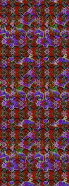 Cute Floral pattern in the small flower. Raster illustration. Raster pattern. Gentle, summer floral on red and brown colors.