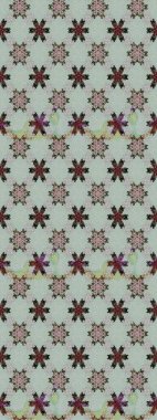 Düz Çiçek Elementleri Tasarımı. Renkli Bahar Teması eskiz kalıbı. Raster illüstrasyonu. Asya tekstil tarzında. Güzel kumaş deseni. Çiçek desenini çiz.