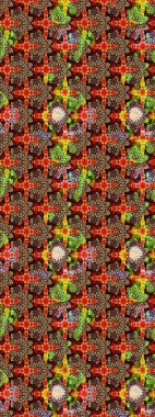 Flat Flower Elements Design. Sketch Floral Pattern in Raster illustration. Colour Spring Theme sketch pattern Background. Flowers on red and black colors.