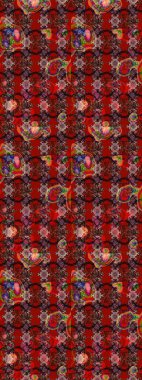 Kırmızı ve kahverengi renkte çiçekler. Hediye ambalaj kağıdı, tebrik kartları, posterler ve pankart tasarımı. Raster düz çiçek çizim deseni.