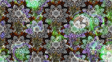 Gri ve nötr renkte çiçekler. Raster illüstrasyonunda çiçek deseni çizimi.