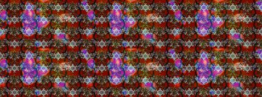 Kahverengi ve gri renkli çiçekler. Çiçek süslemeli çizim deseni. Raster illüstrasyonu.