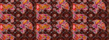 Raster. Elegant, bright and sketch brown and pink flower pattern design. It can be used on mug prints, baby apparels, wallpaper, wrapping boxes etc.