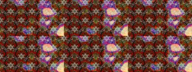 Raster texture for prints, fabric, wallpapers, textile. Embroidery floral sketch pattern. Colorful grunge flourish abstract background with colobrown and beige flowers.