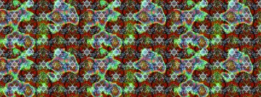 Yeşil ve kahverengi renkli çiçekler. Renkli Bahar Teması eskiz kalıbı. Raster illüstrasyonundaki çiçek desenli çizim. Düz Çiçek Elementleri Tasarımı.