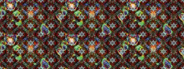 Raster illüstrasyonu. Kahverengi ve gri renkte kahverengi ve gri papatya deseni. Kahverengi ve gri renklerde.