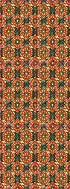 Altın desenli çiçek dekoru. Çizgi sanatı tasarım şablonu için kusursuz sınır. Davetiyeler, kartlar, web sayfası için Raster illüstrasyon. Kahverengi ve turuncu renklerde altın element. Doğu tarzı ögesi.