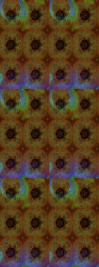 Çiçek desenli eskiz. Gömlek baskısı için çiçek boyası. Kahverengi renkte çiçekler.