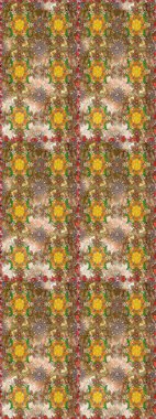 Çizgi çizimi kalıbı. Şirin çiçekler. Raster Moda kumaş deseni.