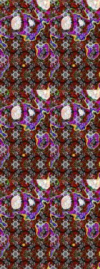 Chichi 'nin kumaş kalıbını çiz. Düz Çiçek Elementleri Tasarımı. Renkli Bahar Teması eskiz kalıbı. Çiçek deseni. Raster illüstrasyonu.