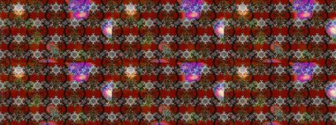 Raster illüstrasyonundaki çiçek desenli çizim. Kahverengi ve kırmızı renkte çiçekler.