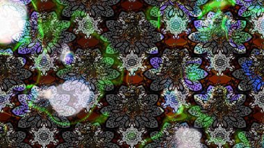 Taslak desenli, modaya uygun kumaş deseni. Şirin çiçek elementleri. Raster illüstrasyonu. Düz Çiçek Elementleri Tasarımı. Renkli Bahar Teması çizim şablonu.