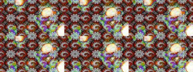 Kızılderili desenli desenli desenli şal deseni. Tekstil, tebrik kartı, boyama kitabı, telefon kılıfı baskısı için kullanılabilir. Etnik Mandala süsü. Raster Henna dövme stili.