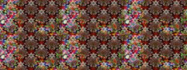 Pretty vintage feedsack pattern in small brown and beige flowers. Floral sweet sketch background for textile, fabric, covers, wallpapers, print, wrap, scrapbooking, quilting, decoupage.