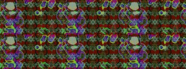 Raster. Düz Çiçek Elementleri Tasarımı. Renkli Bahar Teması çizim şablonu.