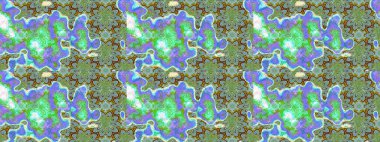 Çiçek desenli raster, yeşil ve mavi çizgi grafik desenli soyut raster arkaplan. Modern stil dokusu.